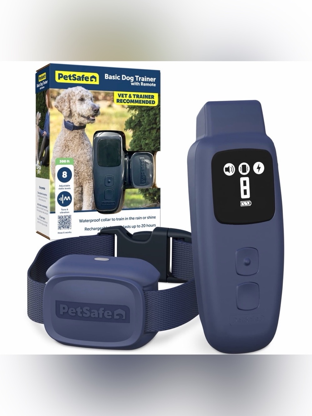 NEW - PetSafe Basic Dog Trainer Collar and Remote - Navy Blue